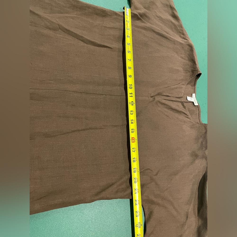 Eileen Fisher Chocolate V-Neck Top - Picture 2 of 10